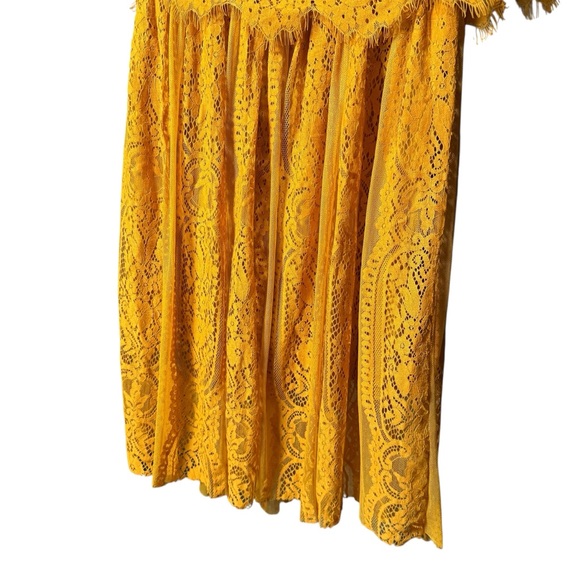 BALTIC BORN mustard lace dress LARGE - Picture 4 of 7
